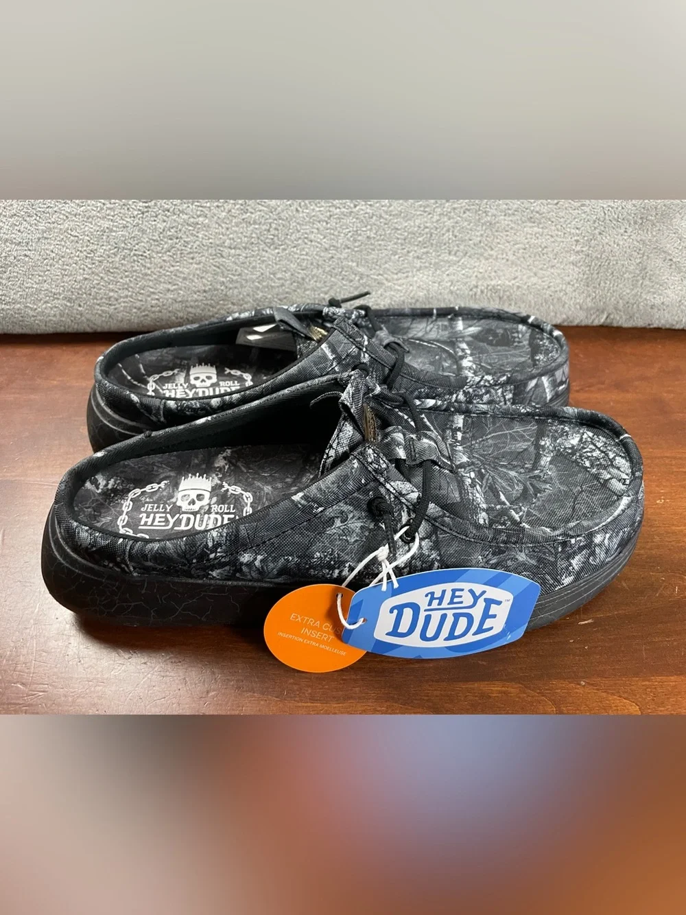 Hey Dude Jelly Roll Wally Comf Slip Limited Edition Black Camo Mens 11 Loafers